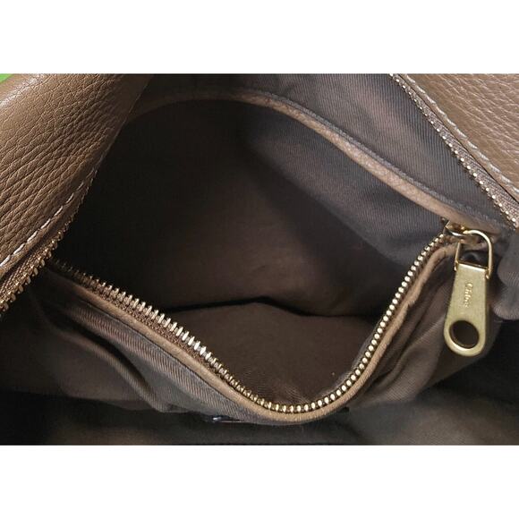 Authentic CHLOE Calfskin Marcie Large Double Carry Satchel: light tan/tan color - Picture 10 of 16